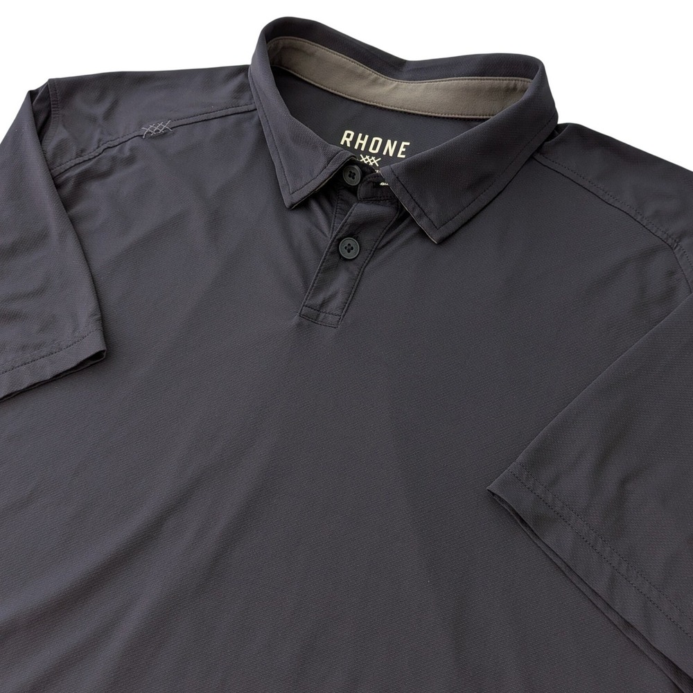 Rhone Delta Polo Shirt Mens Large Navy Blue Short Sleeve Performance Golf 100231